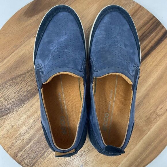 Ecco Men's Collin 2.0 Loafer Size 5-5.5 Slip On Blue Shoe Perforated Leather - Picture 7 of 8